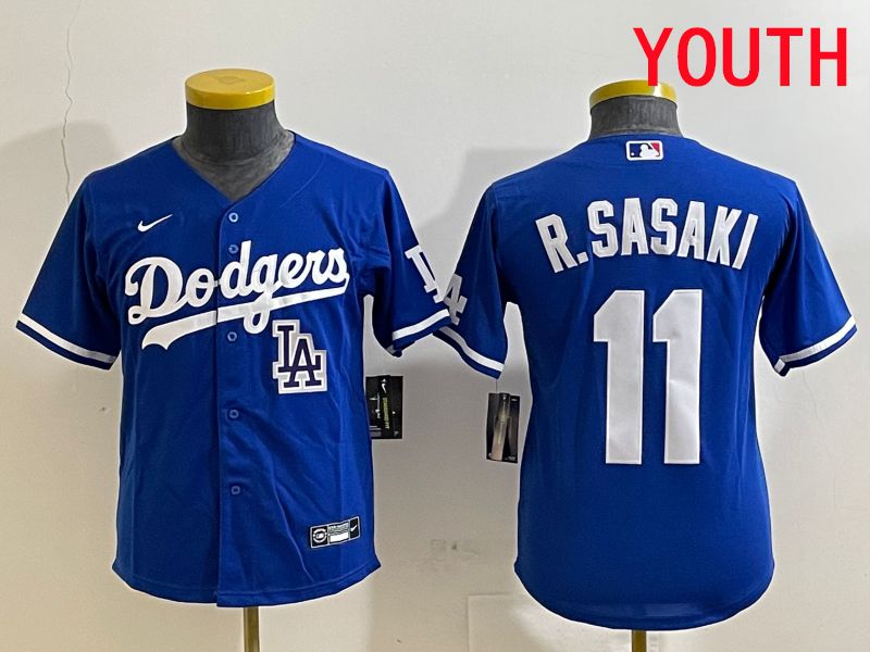 Youth Los Angeles Dodgers #11 R.Sasaki Blue Game 2025 Nike MLB Jersey style 5